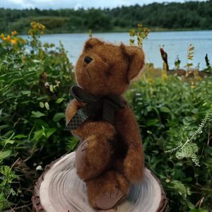 Vintage Boyds Bears Large Jointed  Brown Fuzzy Bear - 16" Felt Soles on Paws